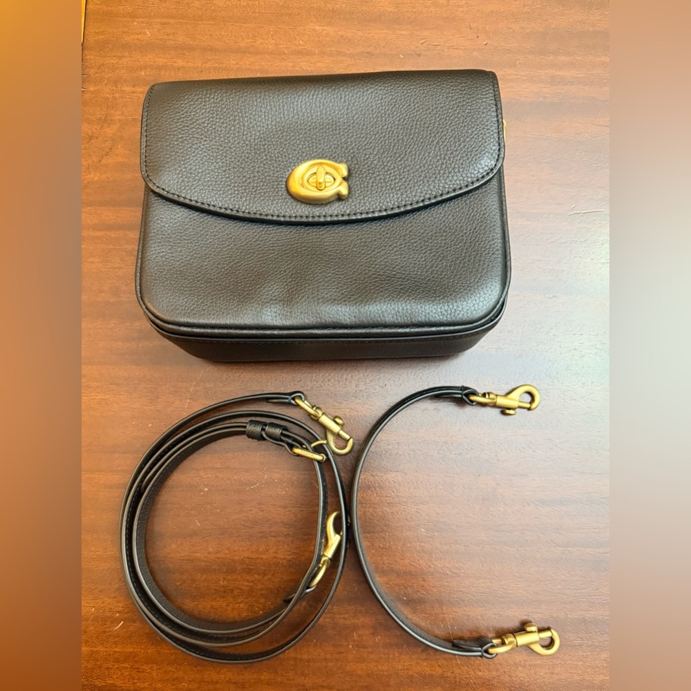 Coach Black Cassidy 19 Crossbody Bag with Gold Accents